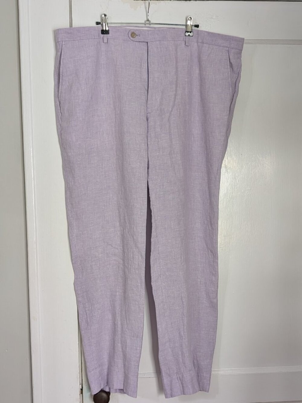Joseph Abboud 100% Linen Men's Pastel Purple Pants 42x32 Lavendar Lightweight